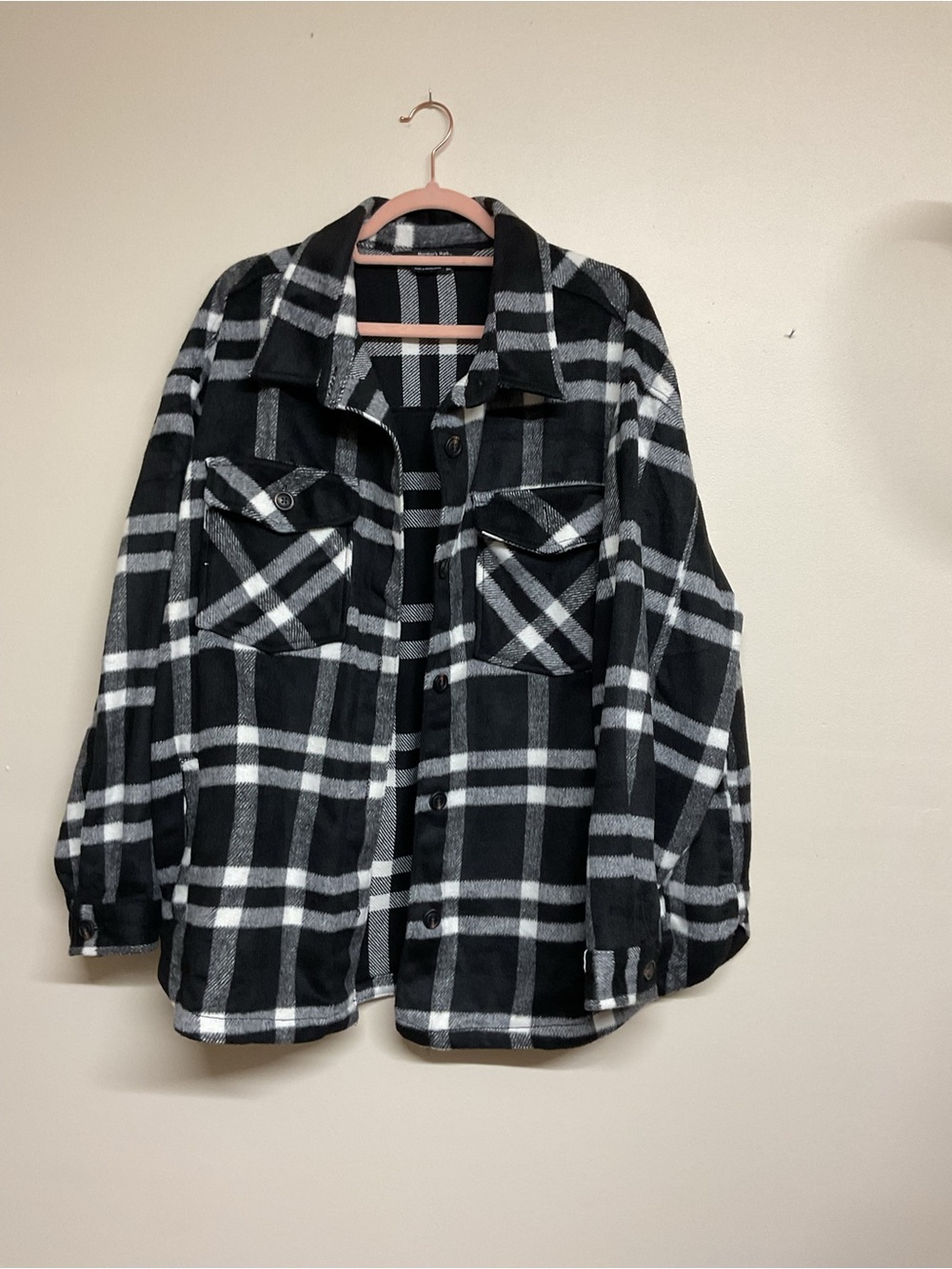 Black & White Plaid Shacket - Women's Jacket